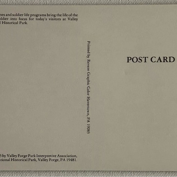 Valley Forge Framed Reenactment Vintage Postcard (1983) - Picture 6 of 10